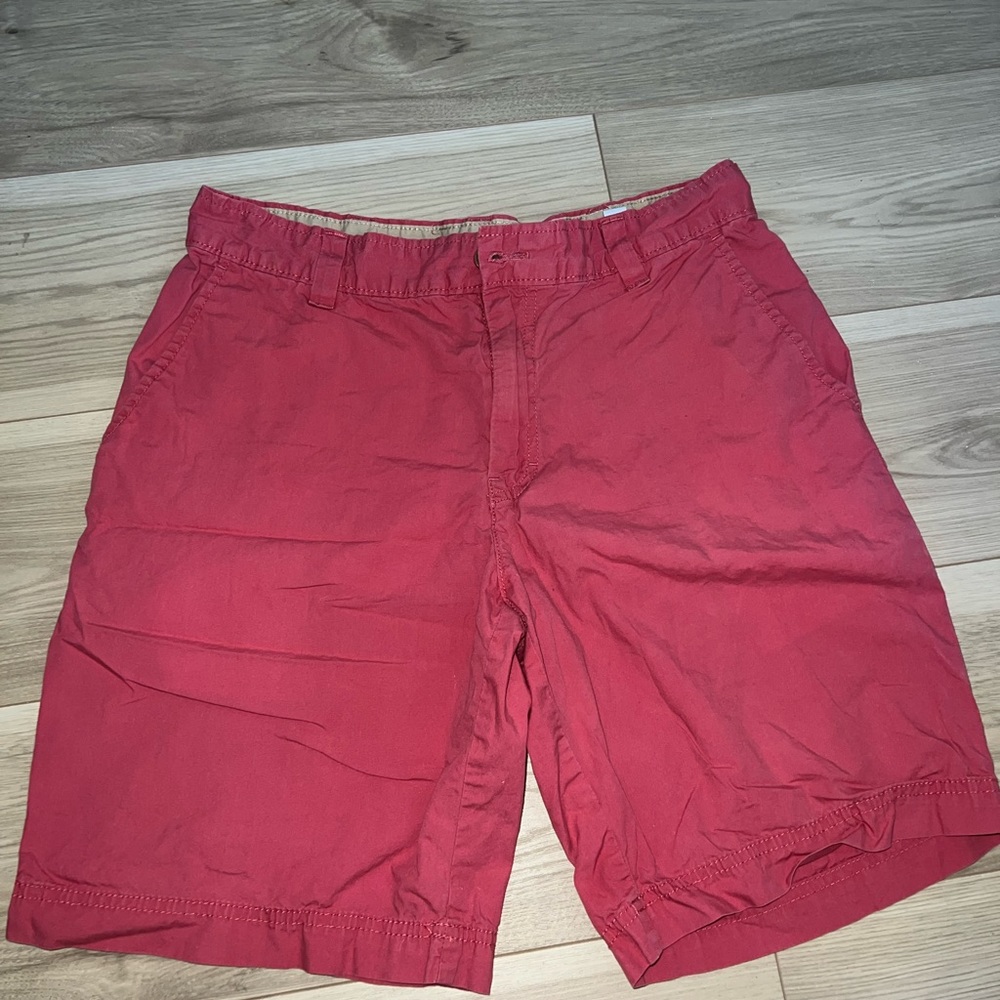 Red casual shorts